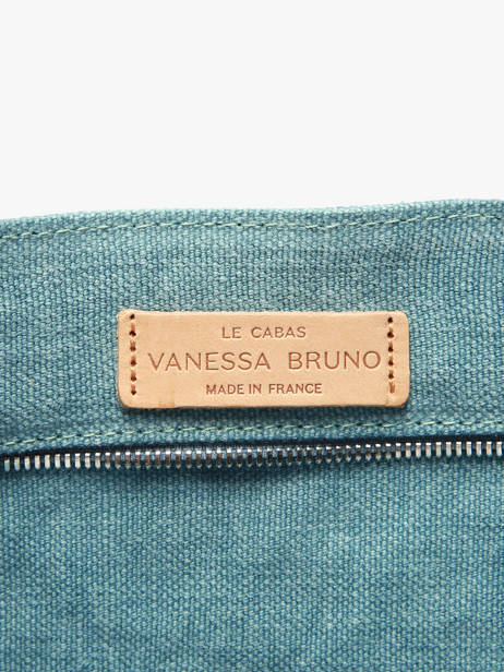 Handtas Cabas Linnen En Pailletten Vanessa bruno Blauw cabas lin 31V40435 ander zicht 3